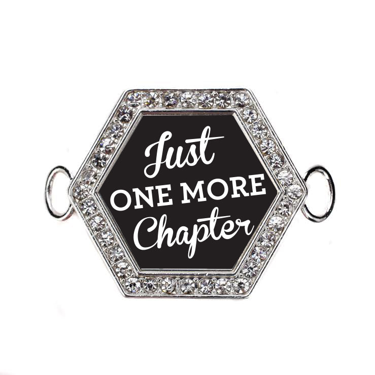 Silver Just One More Chapter Hexagon Charm Bangle Bracelet