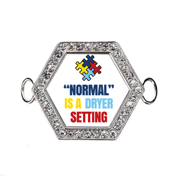 Silver Normal Is A Dryer Setting Autism Hexagon Charm Bangle Bracelet