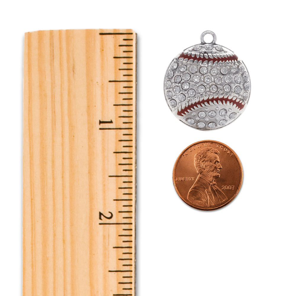 Silver Love Baseball Glove Charm Toggle Bracelet