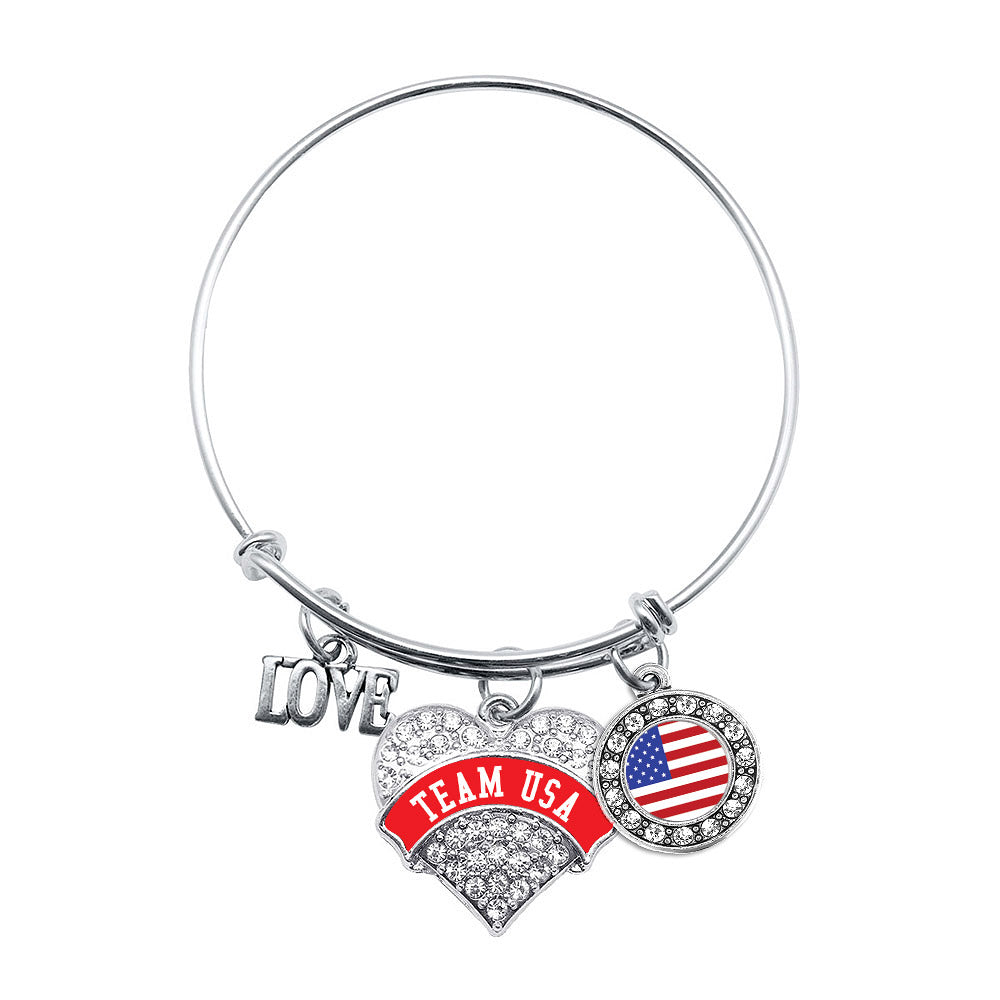 Wrestling Heart Charm Bracelet – Sterling Silver Pave Heart With CZ Stones For Pandora & Chamilia Bracelets - View #4