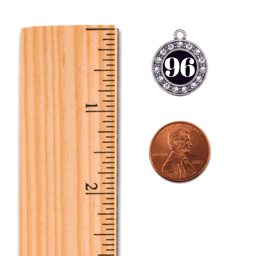 Silver Baseball - Sports Number 96 Circle Charm Toggle Bracelet