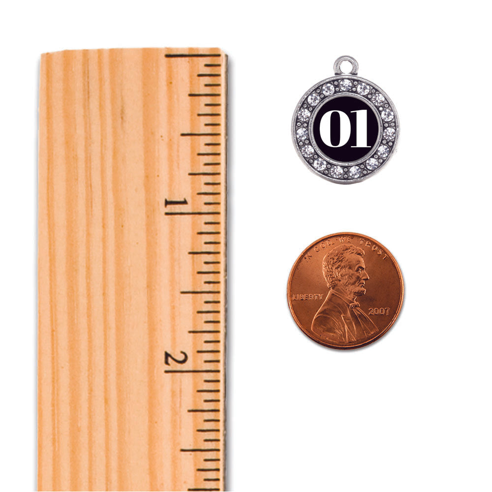 Silver Baseball - Sports Number 01 Circle Charm Toggle Bracelet