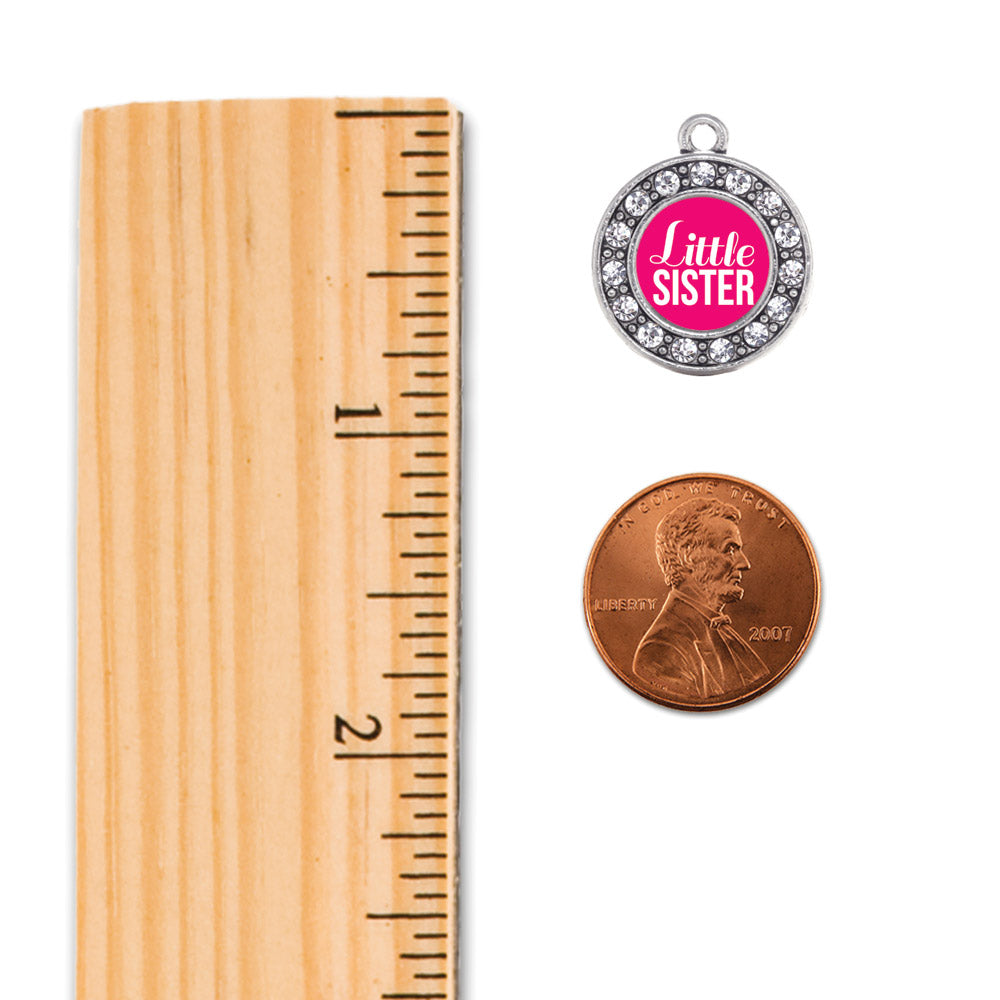 Silver Little Sister Circle Memory Charm