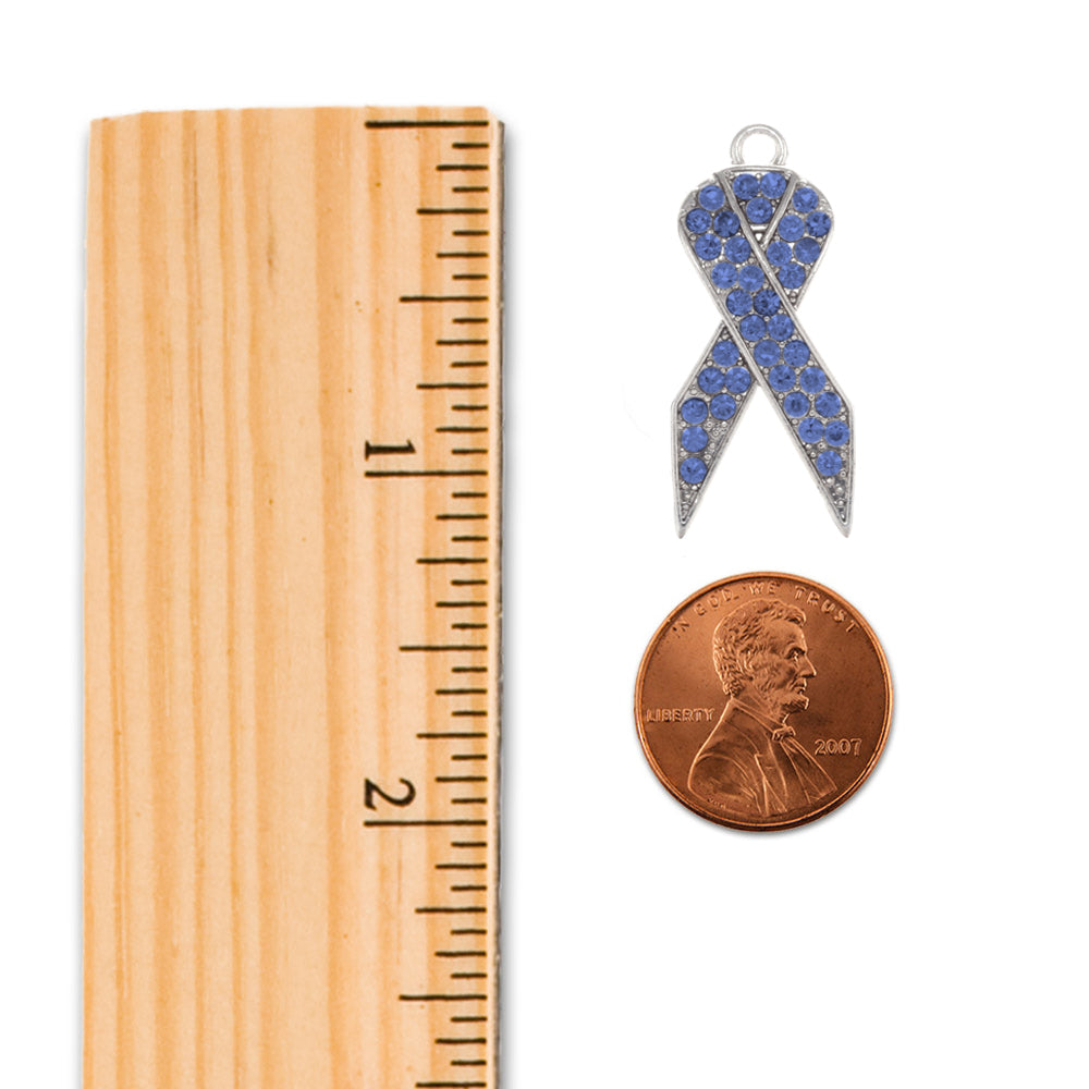 Silver Blue Ribbon Memory Charm