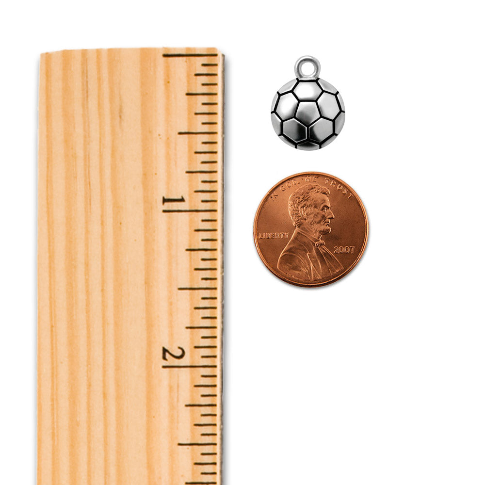 Silver Petite Soccer Ball Memory Charm