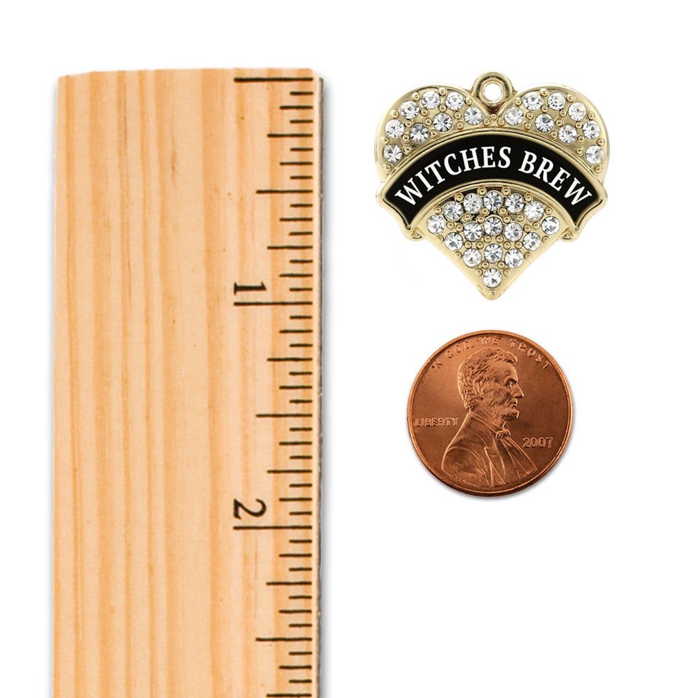 Gold Witches Brew Pave Heart Memory Charm
