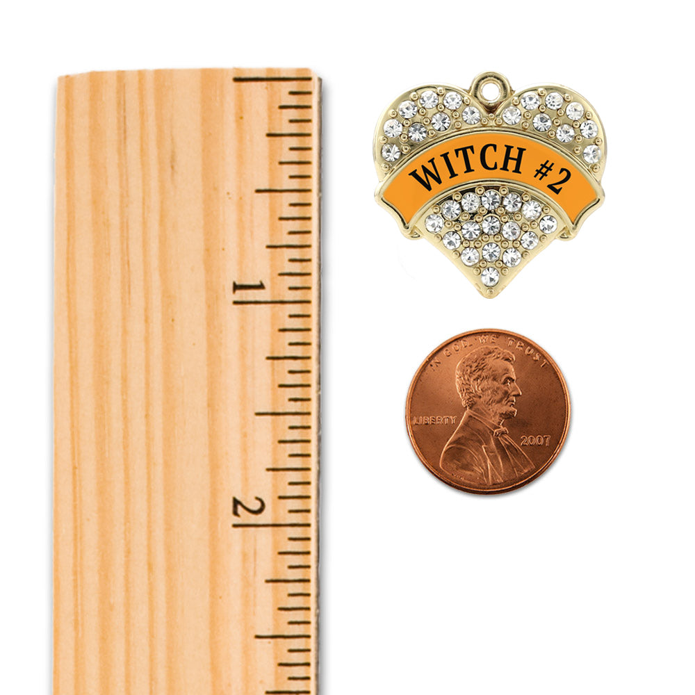 Gold Witch #2 Pave Heart Memory Charm