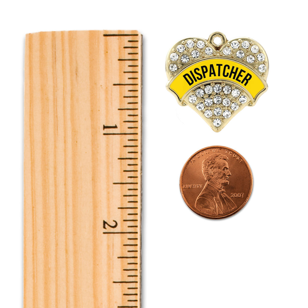 Gold Dispatcher Pave Heart Memory Charm