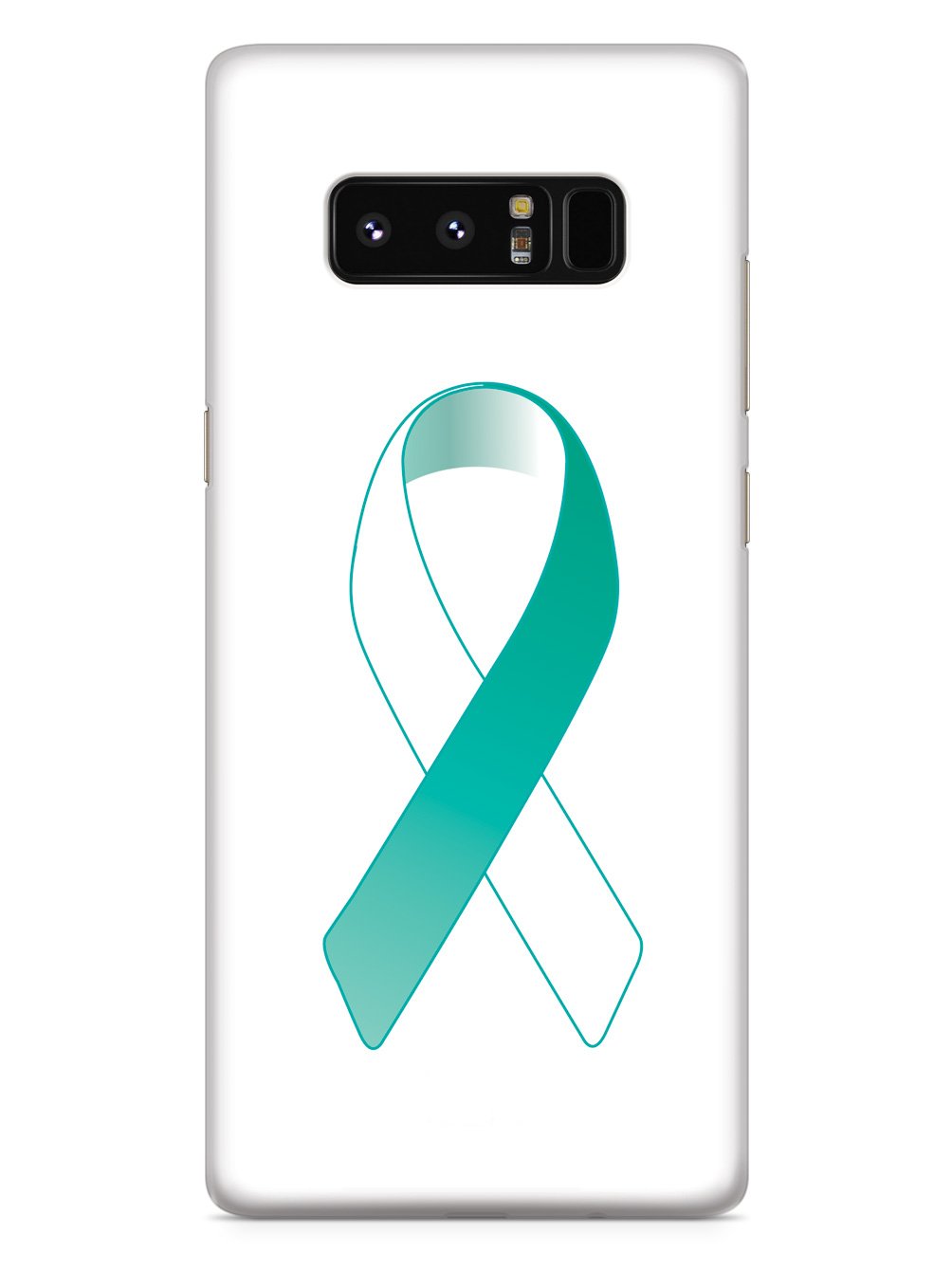 Teal & White Awareness Ribbon Case