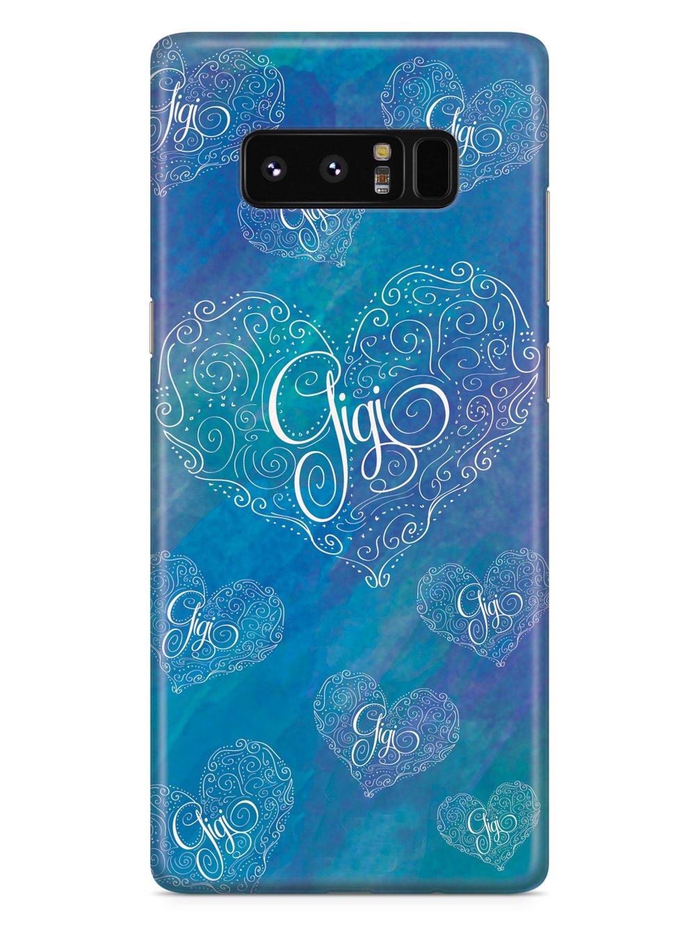 Gigi Blue Doodle Heart Grandma Case