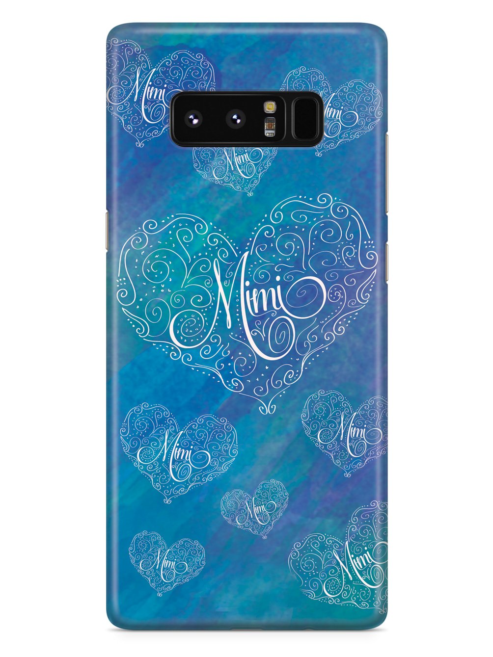 Mimi Blue Doodle Heart Grandma Case