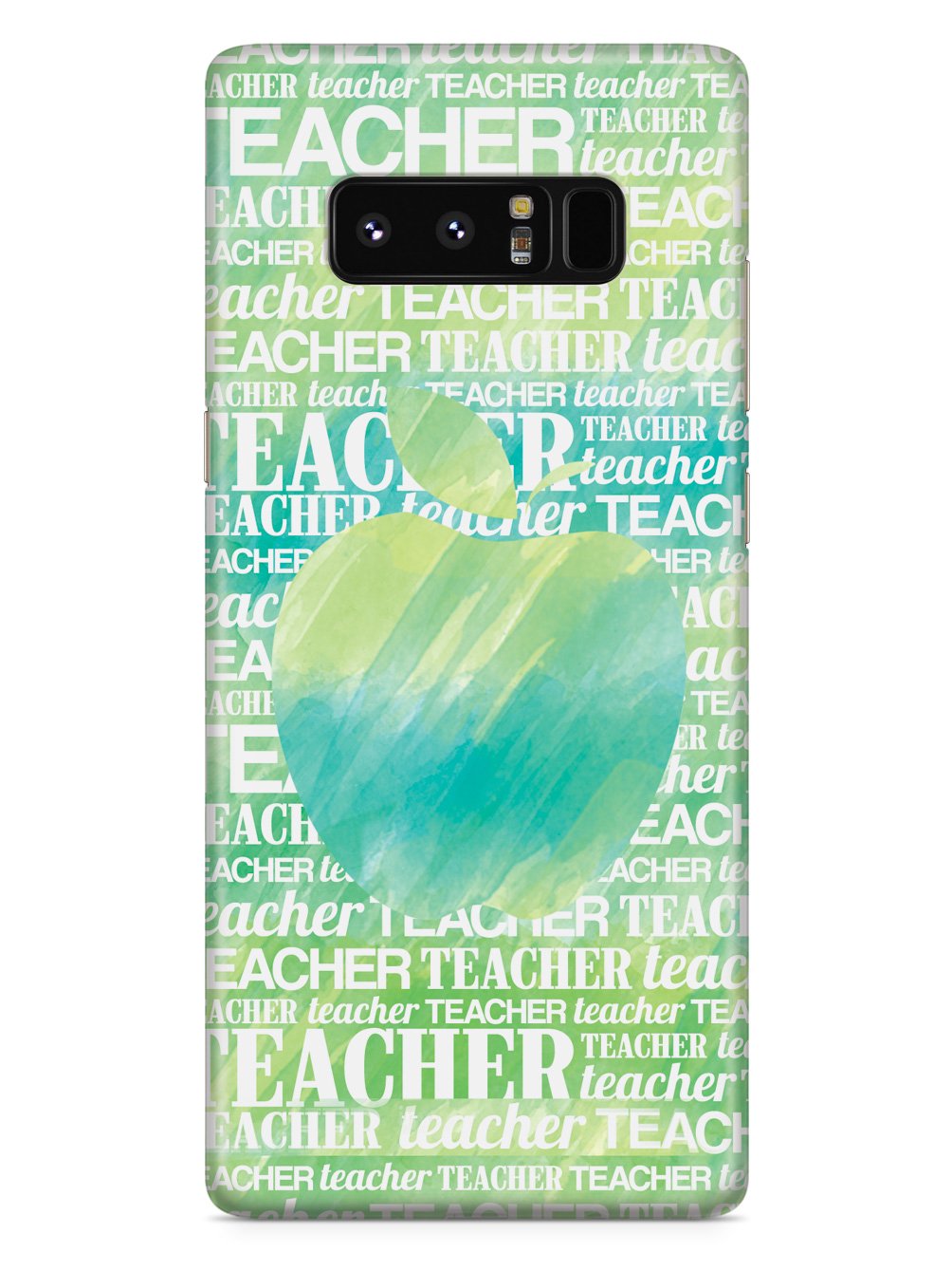 Apple Silhouette - Green Watercolor Case