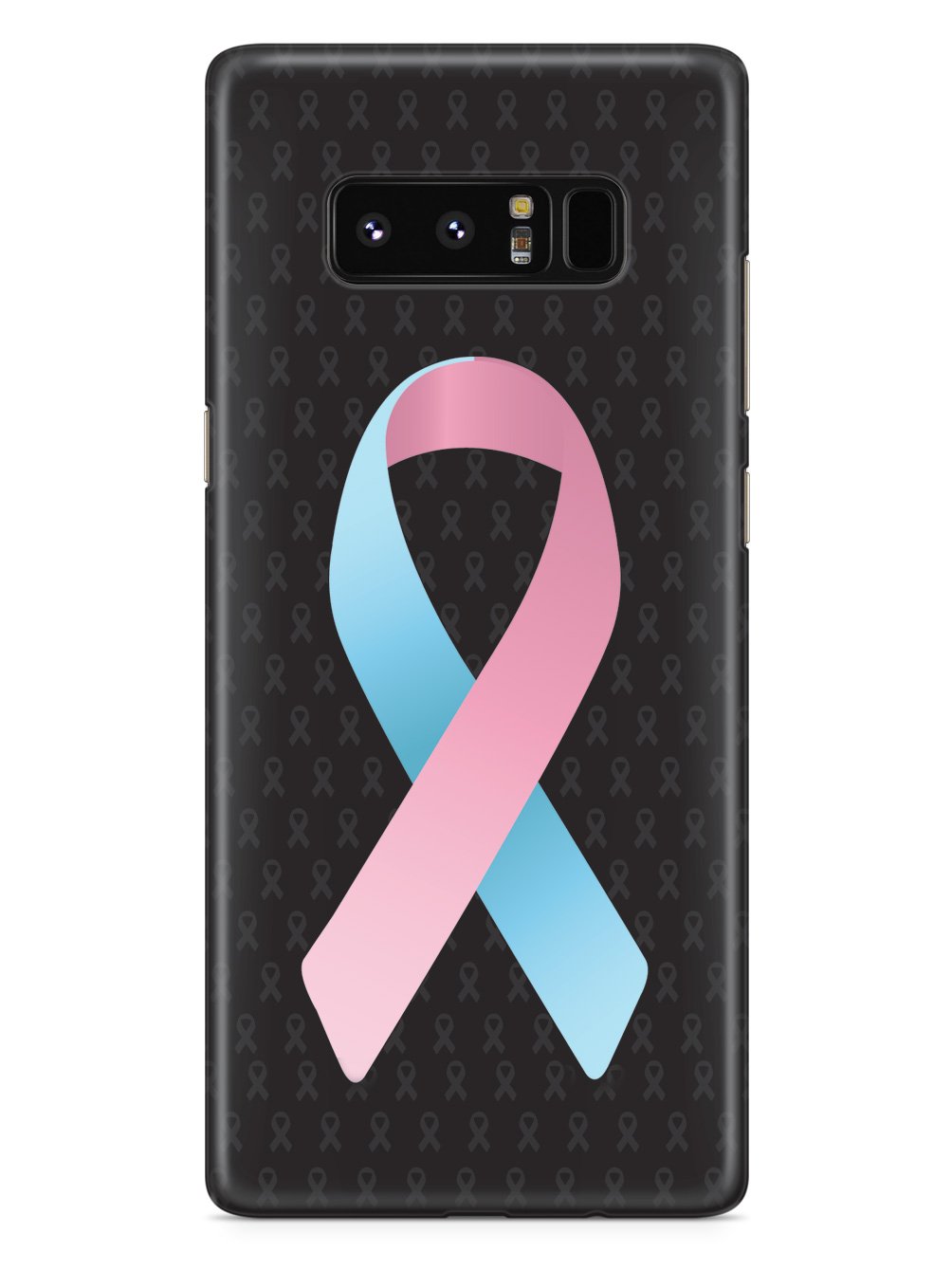 Light Pink and Light Blue Awareness Ribbon - Black Case
