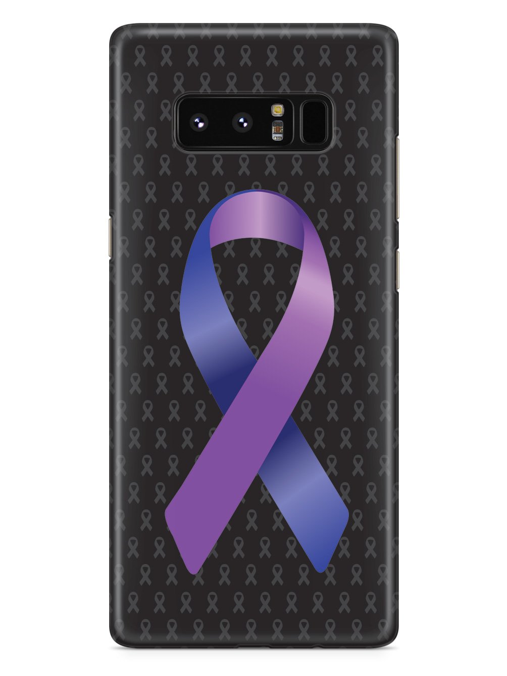 Blue and Purple Awareness Ribbon - Black Case