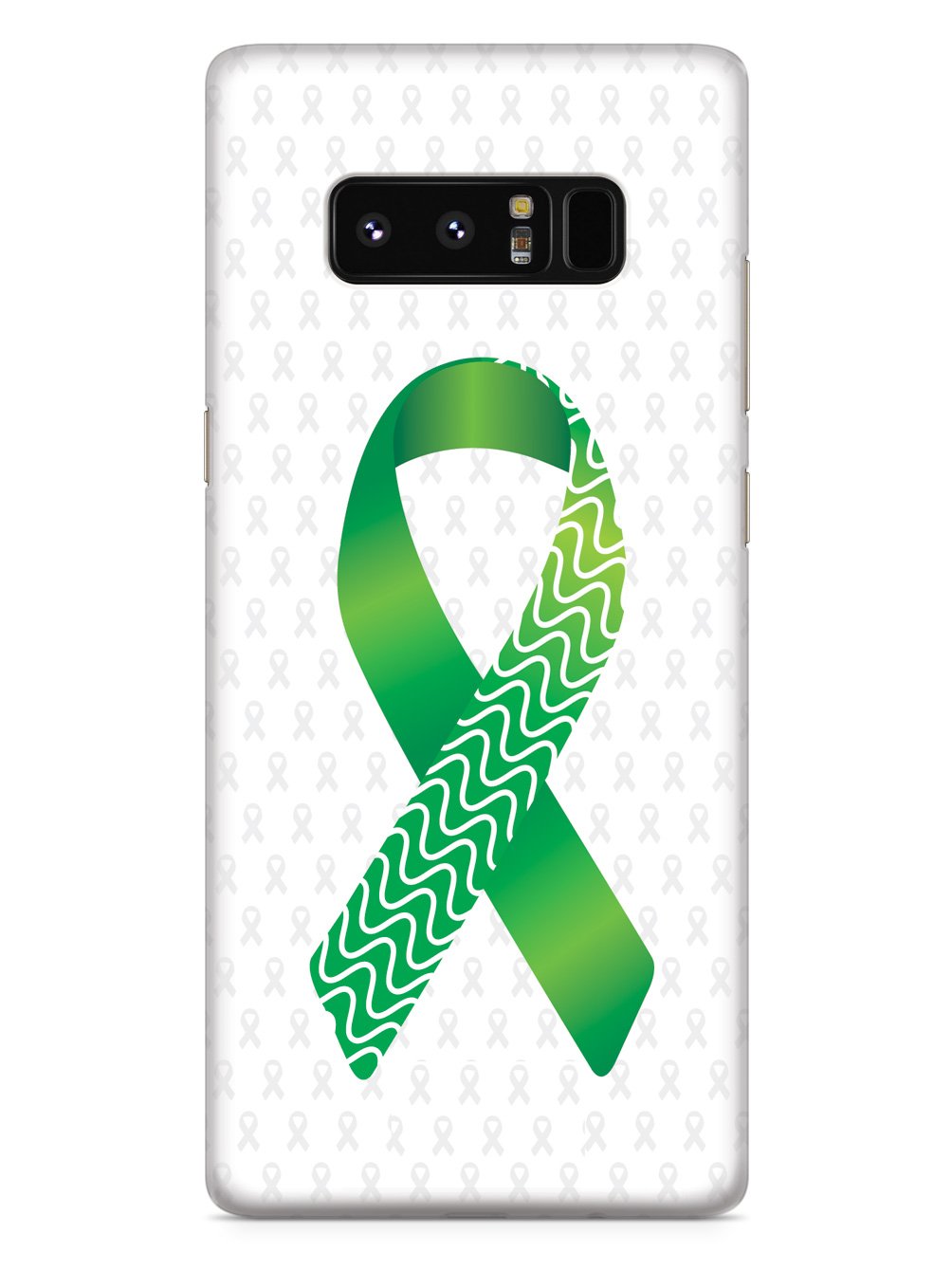 Green and Wavy Lines Awareness Ribbon - White Case