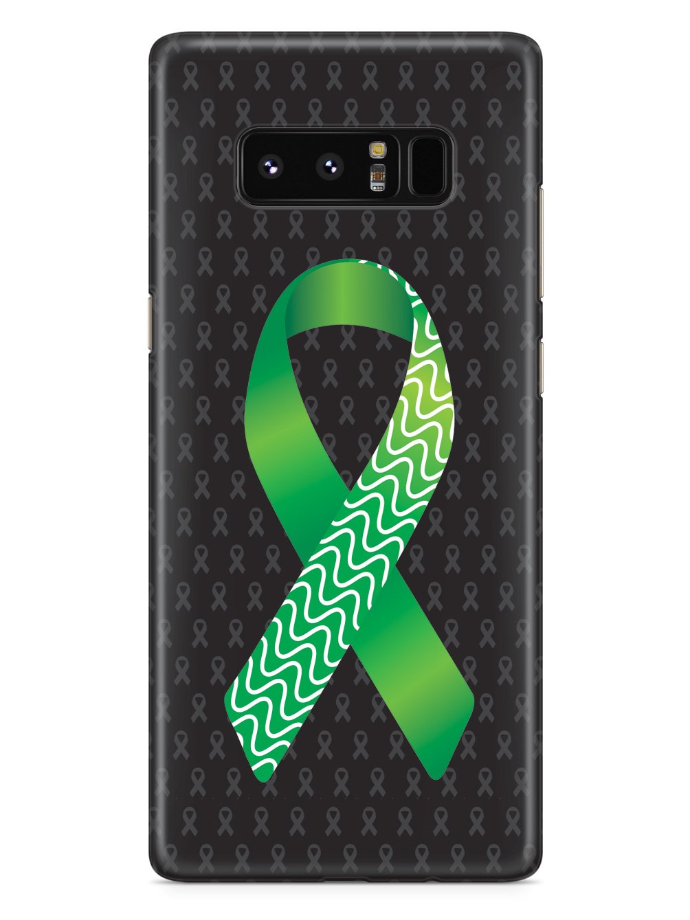 Green and Wavy Lines Awareness Ribbon - Black Case