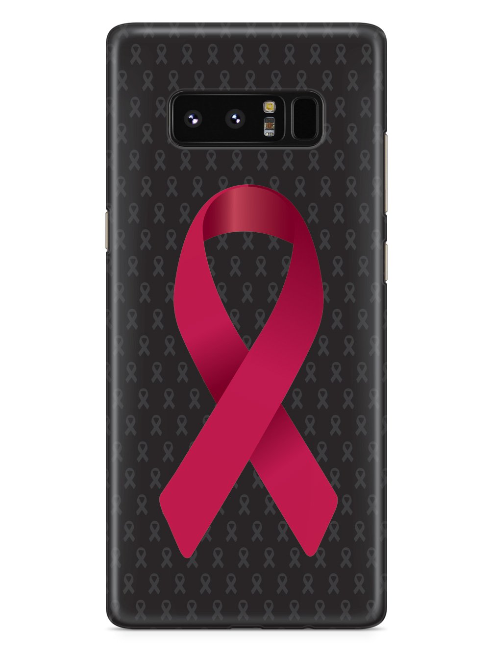 Burgundy Awareness Ribbon - Black Case