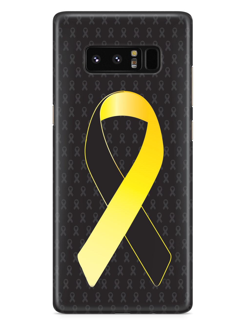 Yellow and Black Awareness Ribbon - Black Case