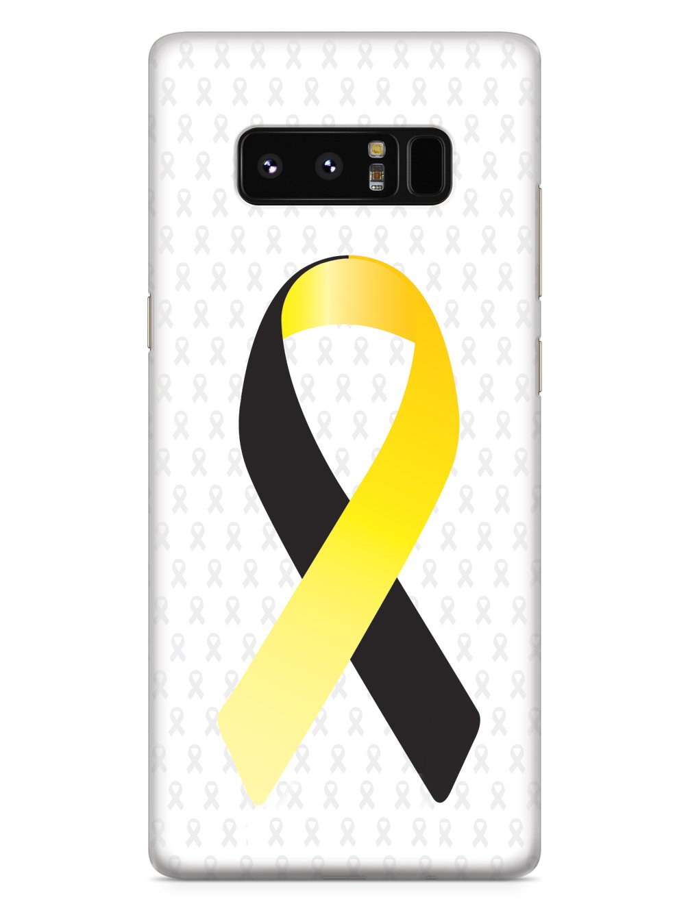 Yellow and Black Awareness Ribbon - White Case