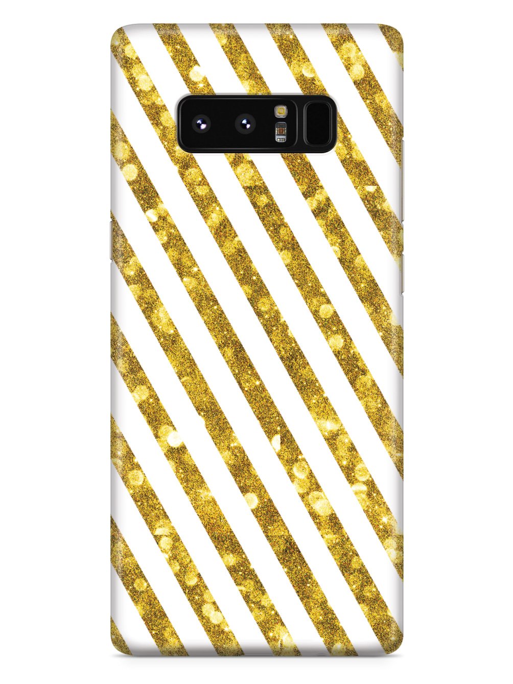 Gold Glitter Stripes - White Case