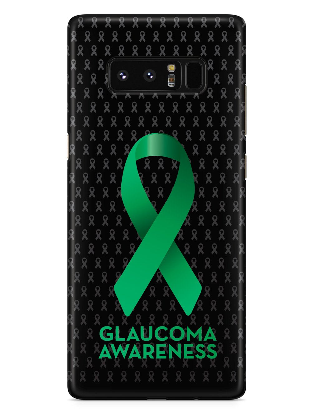 Glaucoma Awareness Green Ribbon - Black Case