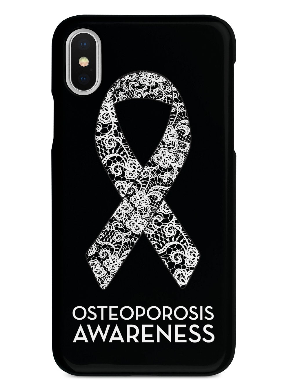Osteoporosis Awareness Ribbon - Black Case