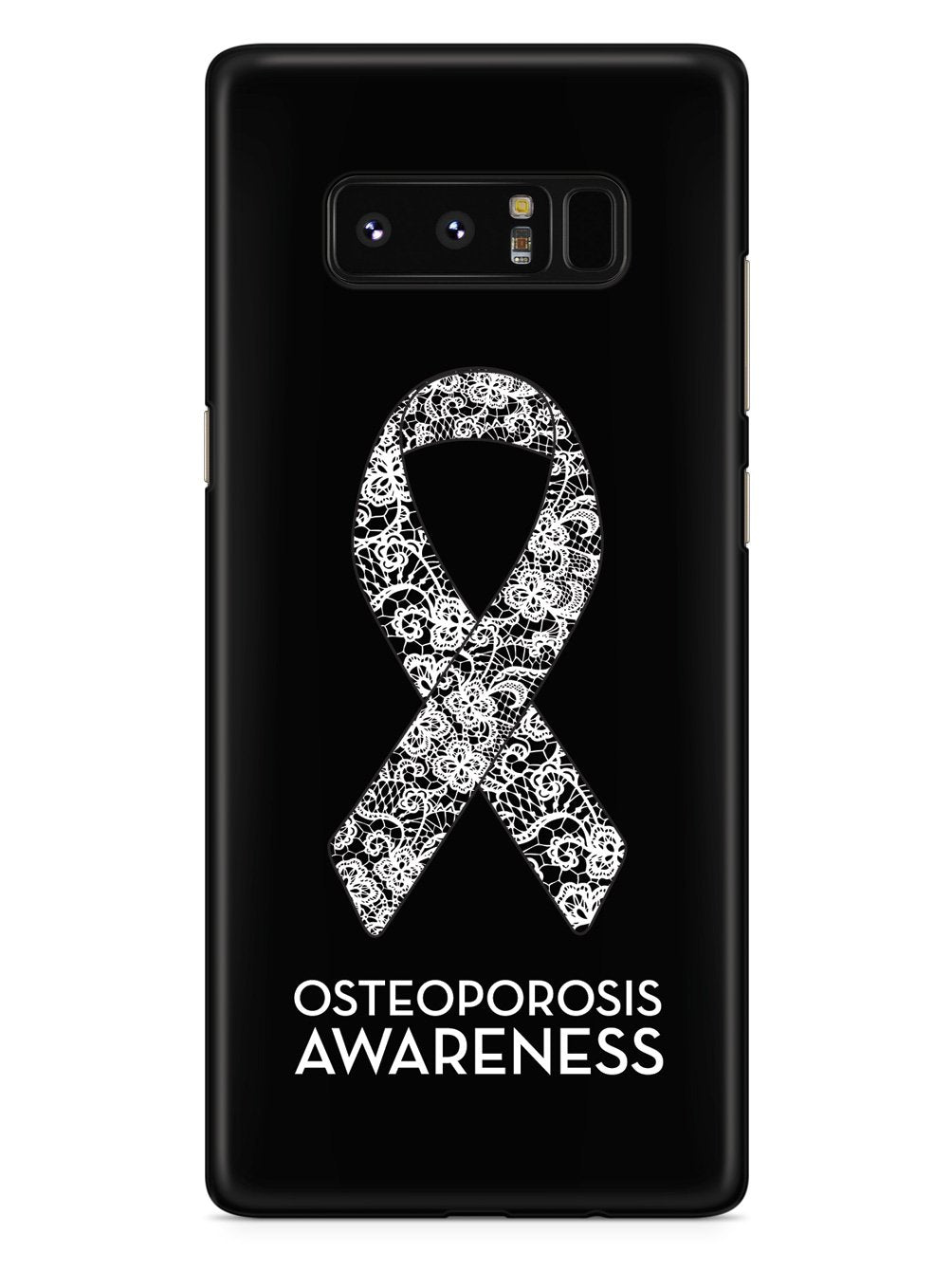 Osteoporosis Awareness Ribbon - Black Case