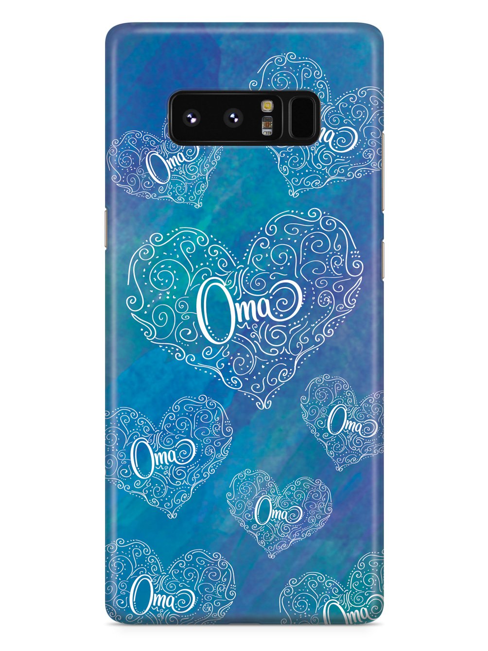Oma Doodle Hearts - Blue Case