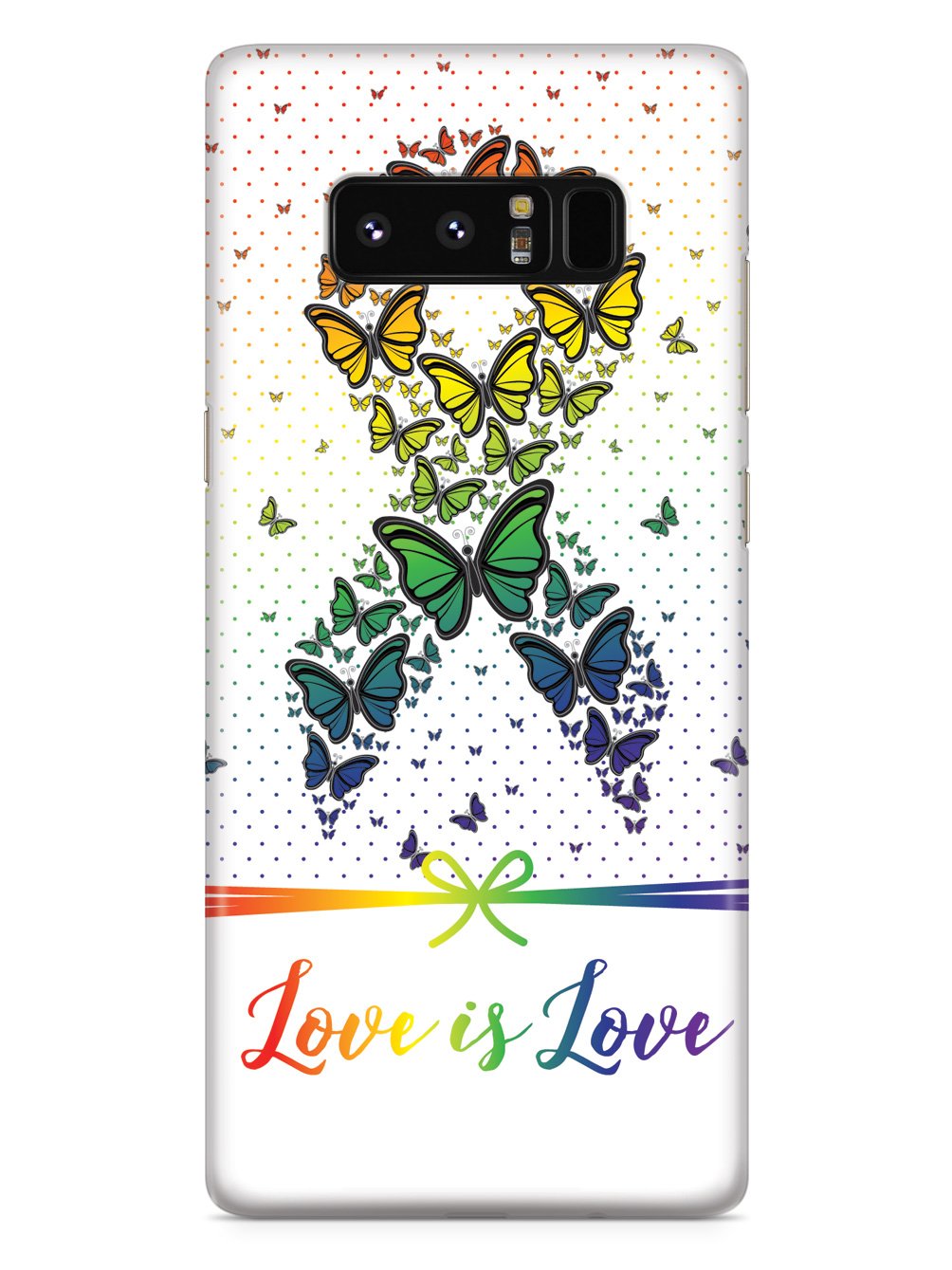 Love is Love - Rainbow Butterfly Ribbon Case