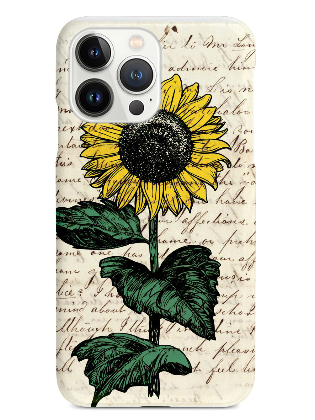 Sunflower Drawing - Vintage Letter Case Sunflower Drawing - Vintage Letter Case