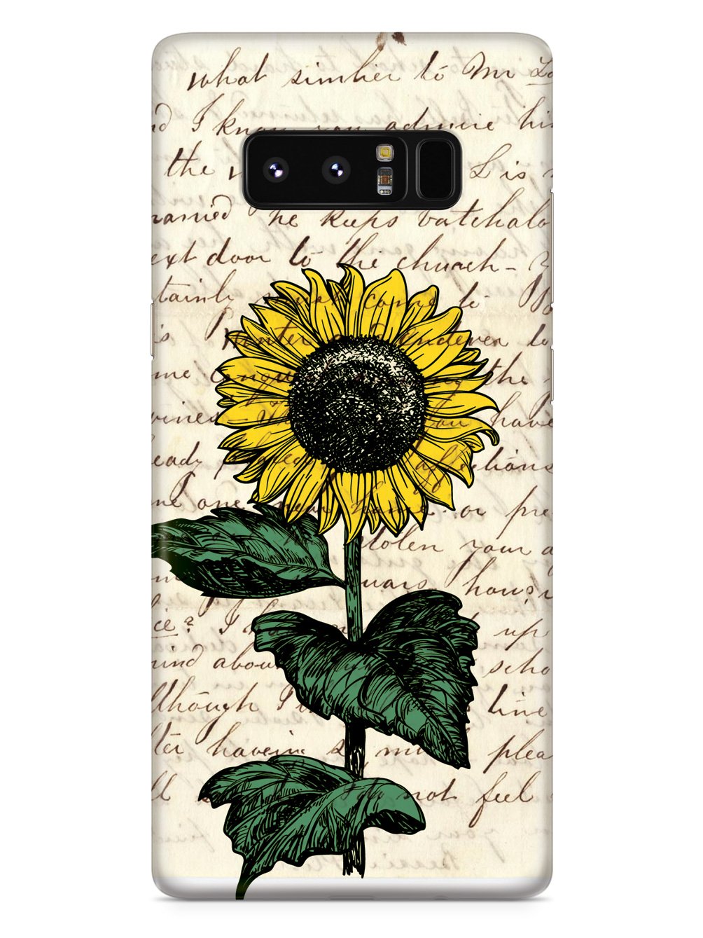 Sunflower Drawing - Vintage Letter Case