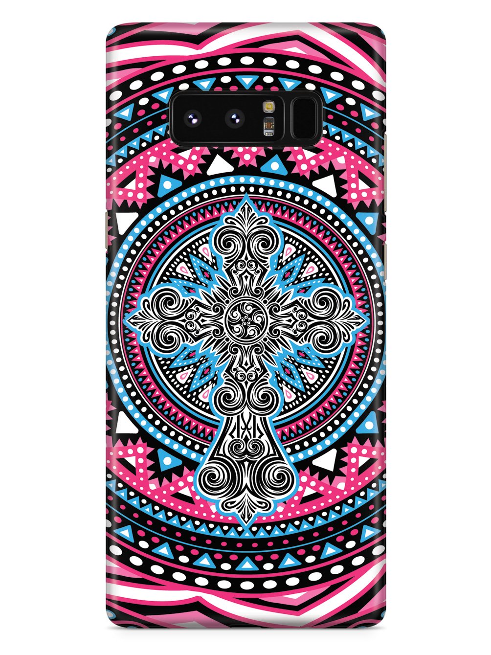 Ornate Cross - Pink and Blue Case