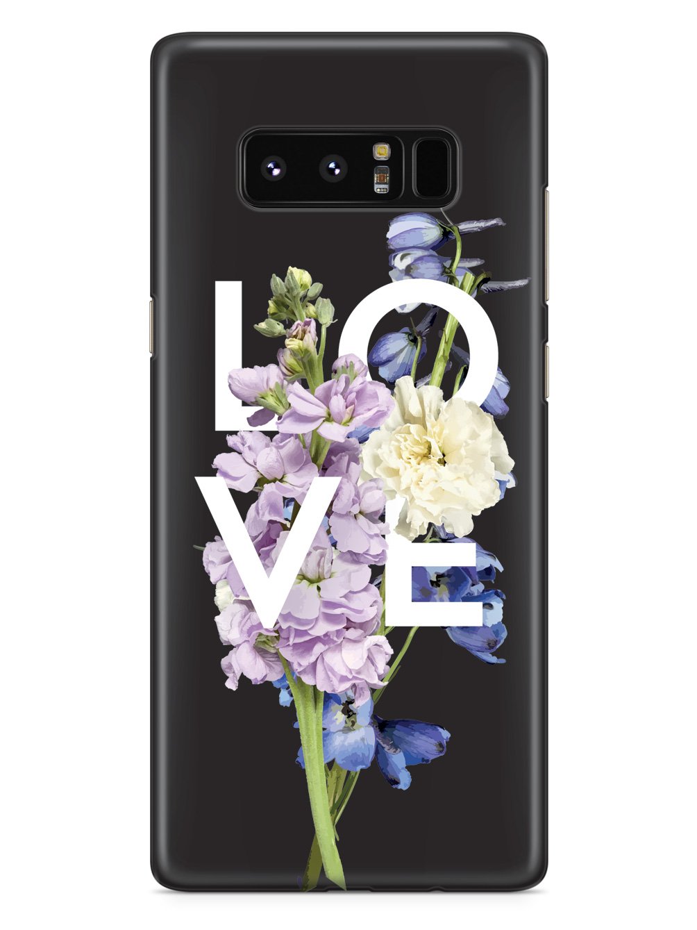 Love and Purple Flowers - Black Case