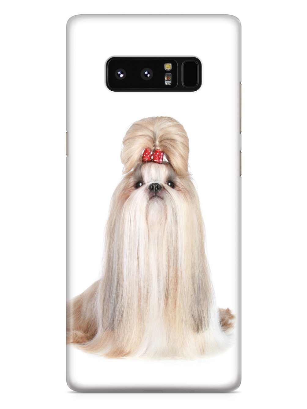 Long-Haired Shih Tzu With Bow Case