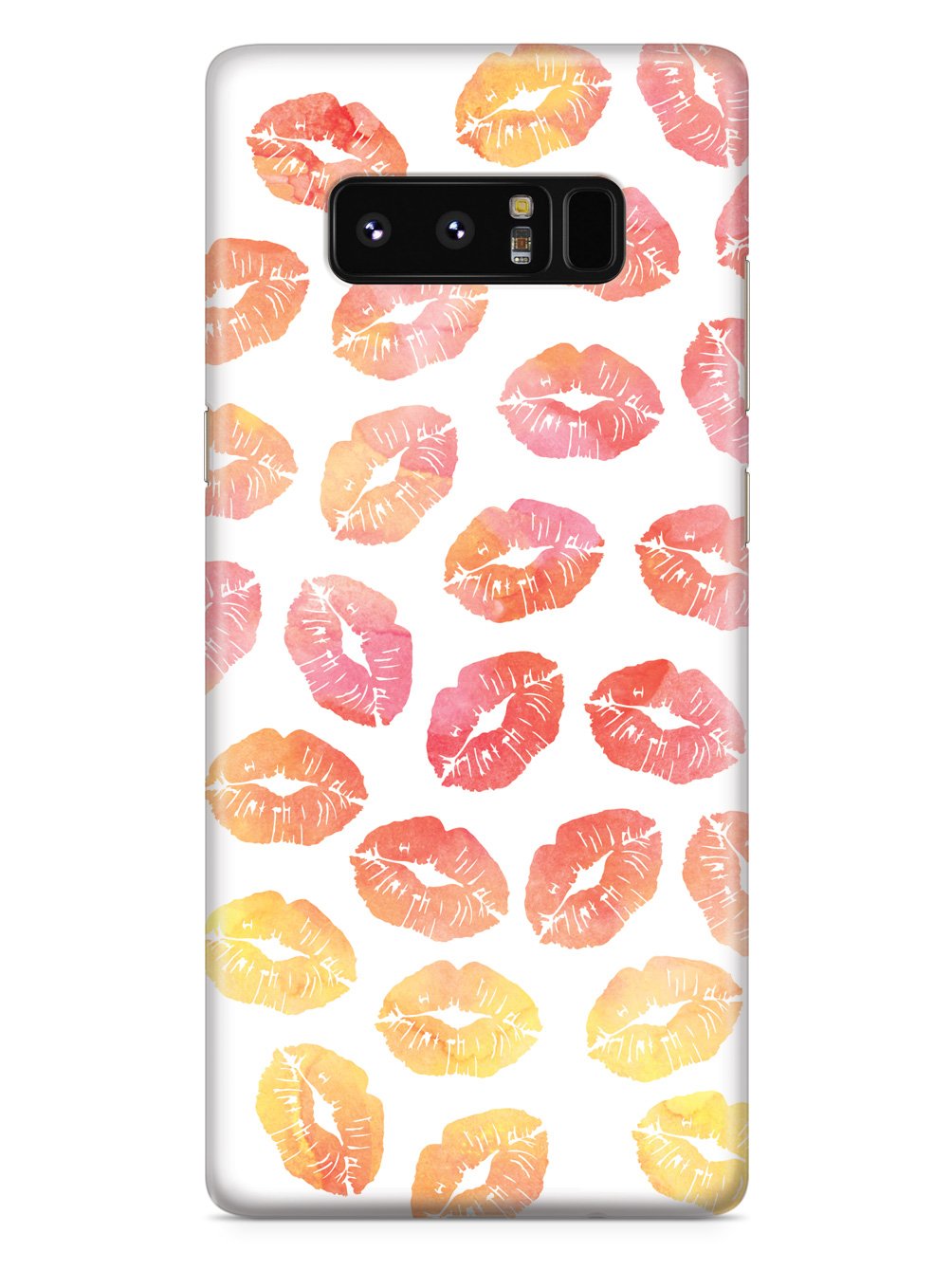 Lip Print Pattern - Sunset Colors - White Case
