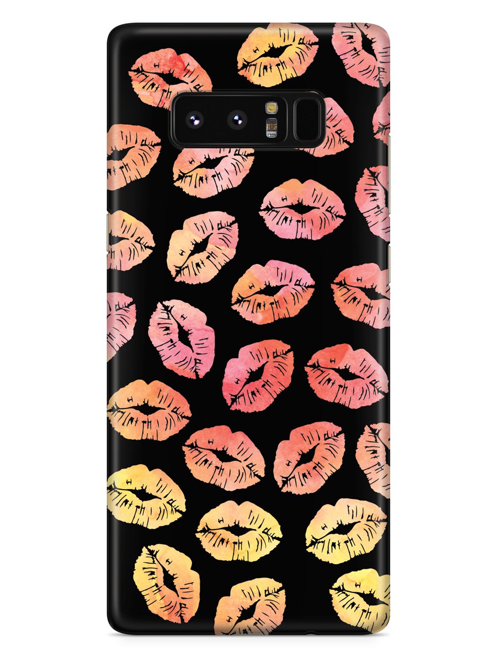 Lip Print Pattern - Sunset Colors - Black Case