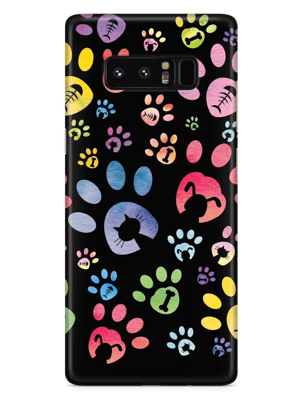 Dog & Cat Lover - Paw Prints - Black Case