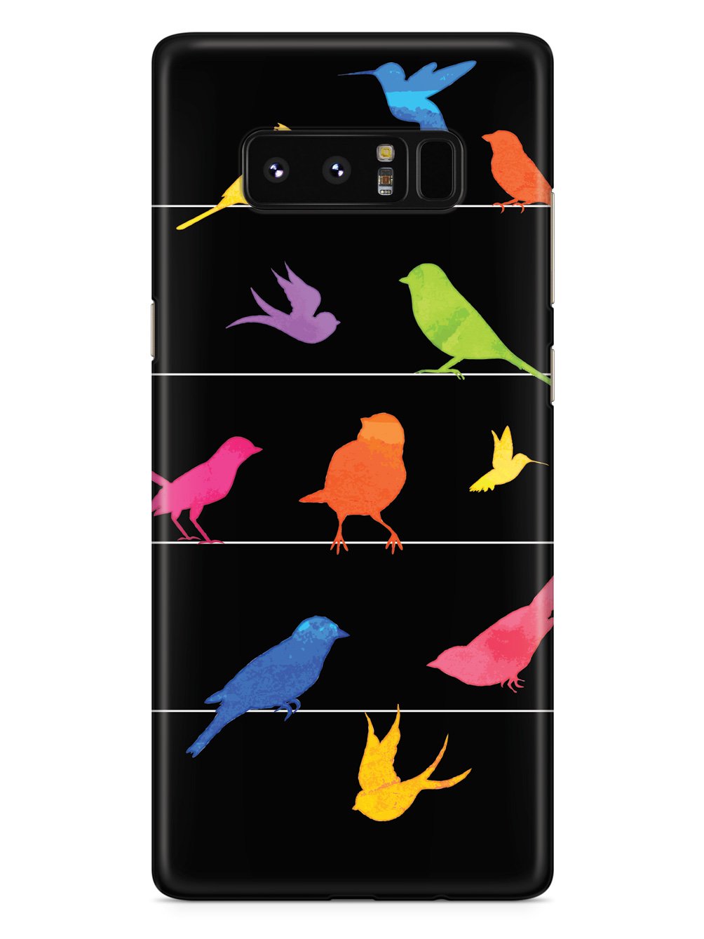 Colorful Birds on a Wire - Black Case