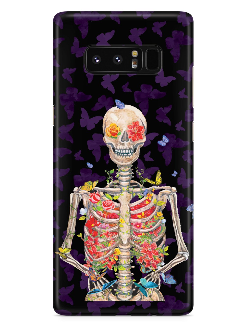 Flower Skeleton & Butterflies - Black Case