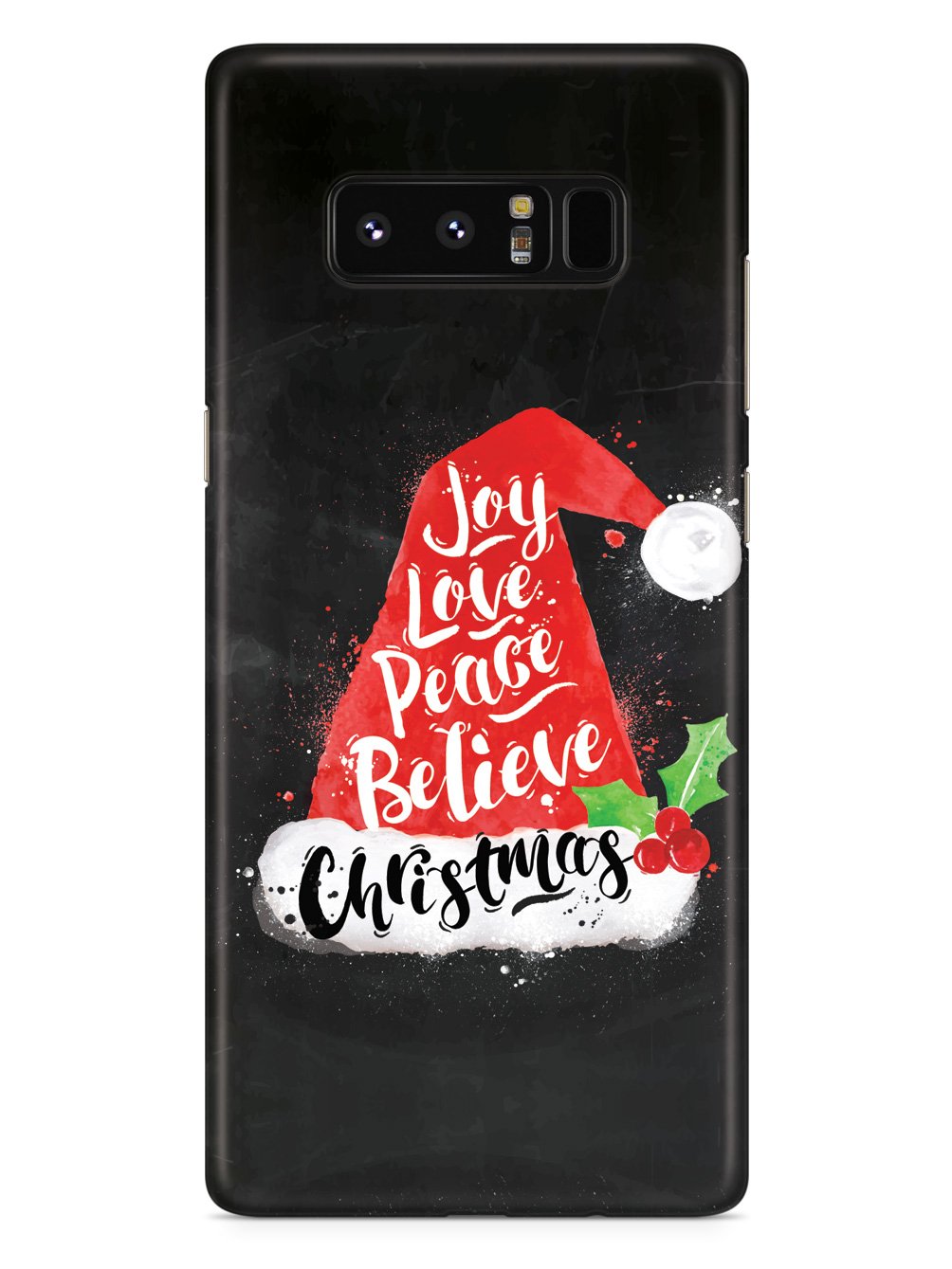 Joy, Love, Peace, Believe - Christmas Hat - Black Case