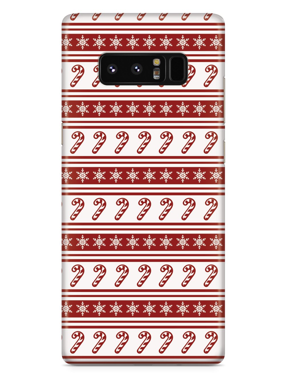 Candy Cane Snow Flakes Pattern - White Case