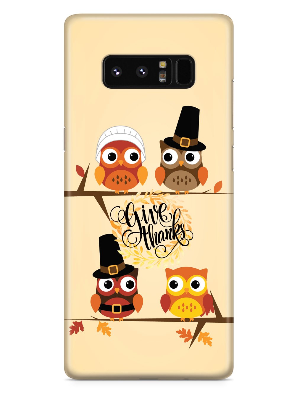 Give Thanks - Thanksgiving Owls - Black Case