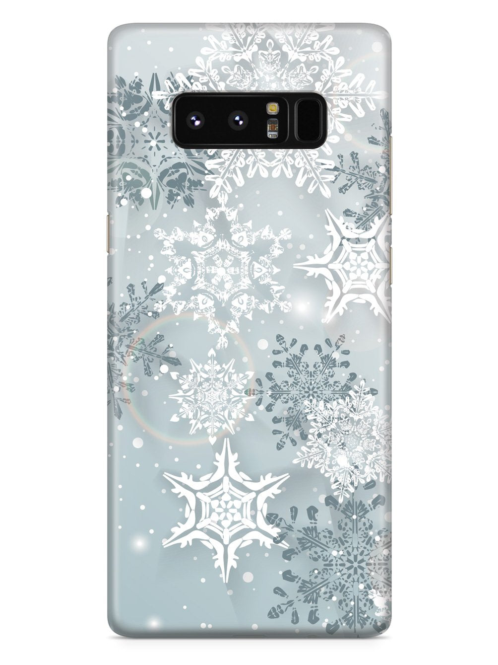 Silver Winter Snowflakes - White Case