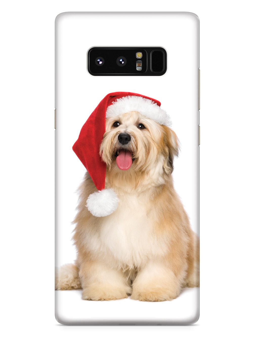 Jolly Bichon with Christmas Hat Case