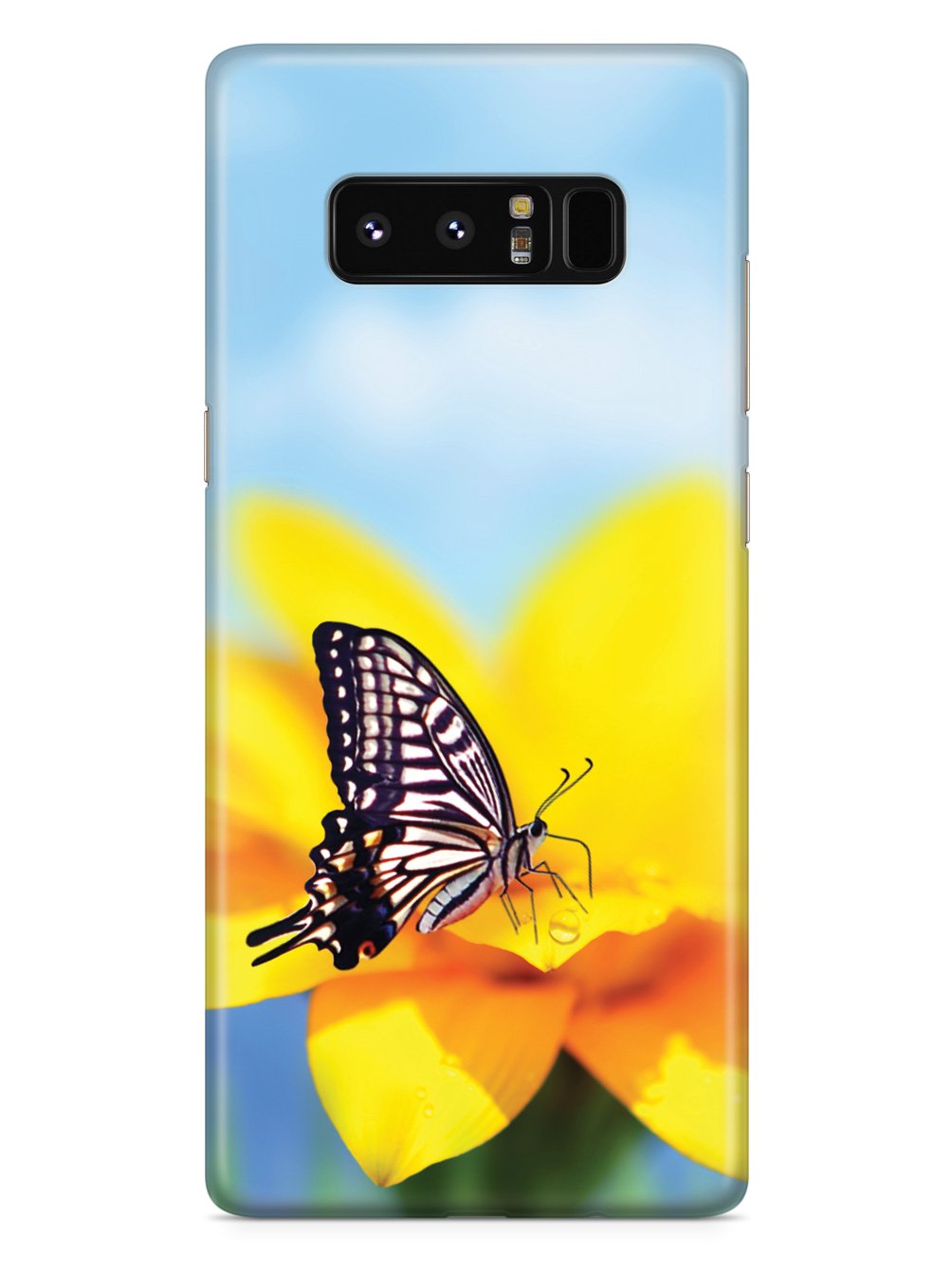 Monarch Butterfly on Yellow Flower - Black Case