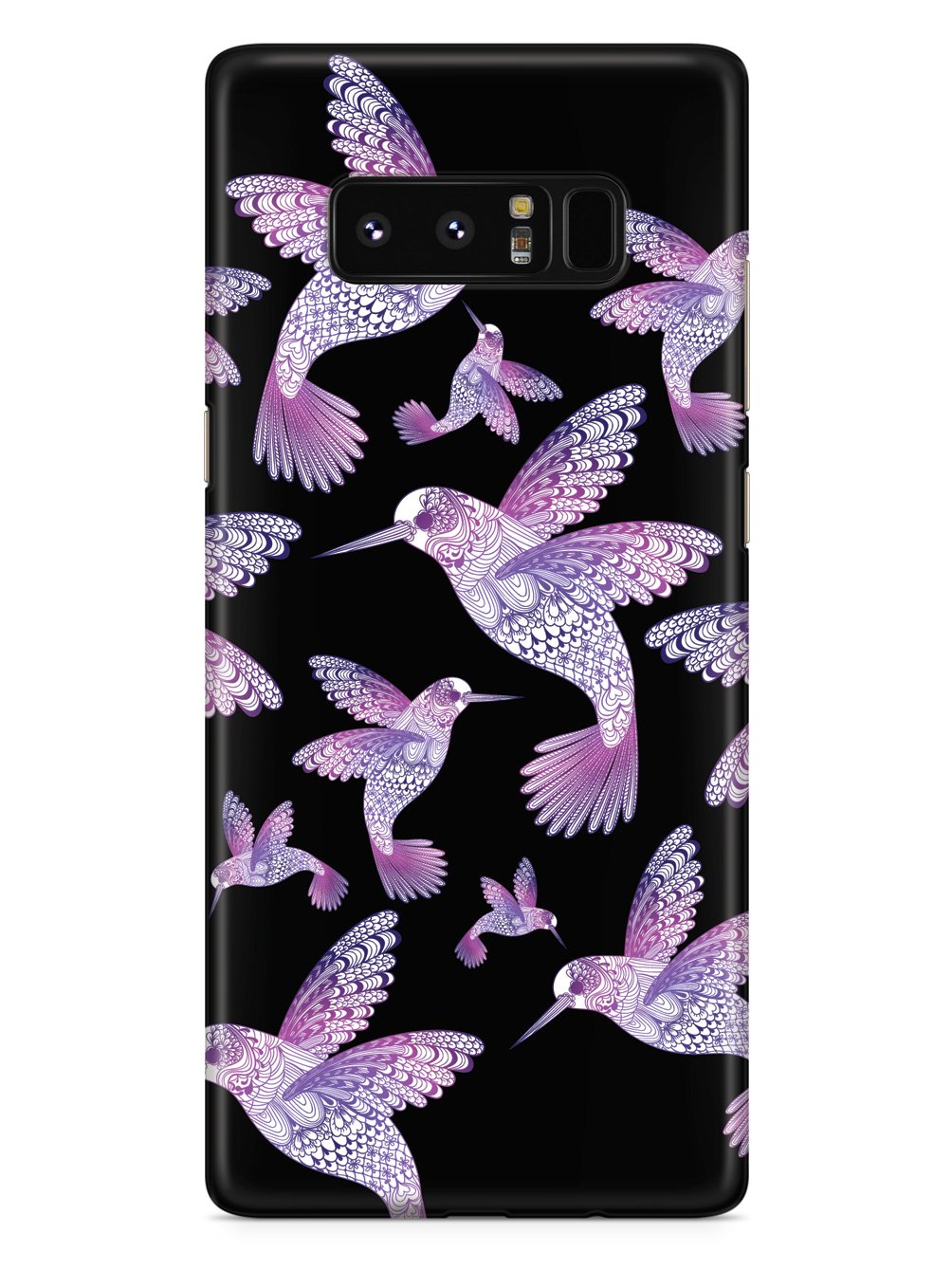 Zentangle Hummingbirds - Purple - Black Case
