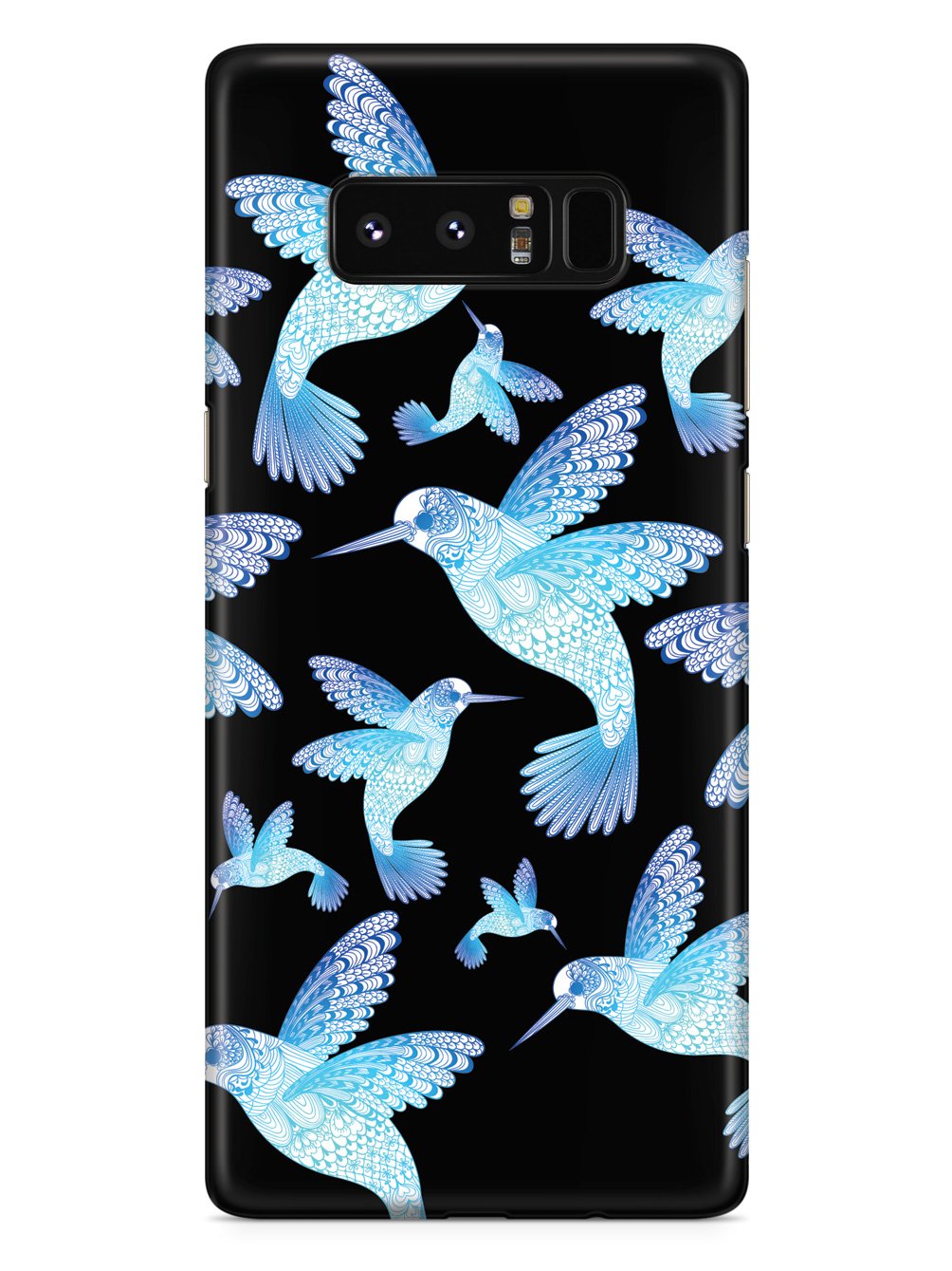 Zentangle Hummingbirds - Blue - Black Case