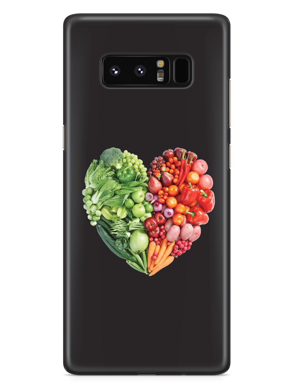 Healthy Food Heart - Fruits and Vegetables - Black Case