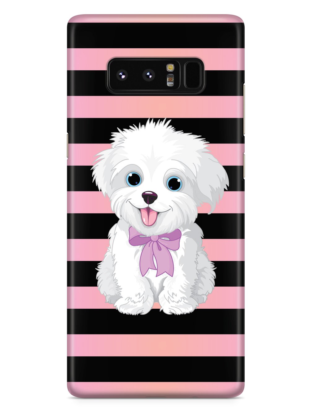 Cute Maltese Puppy Cartoon - Black Case