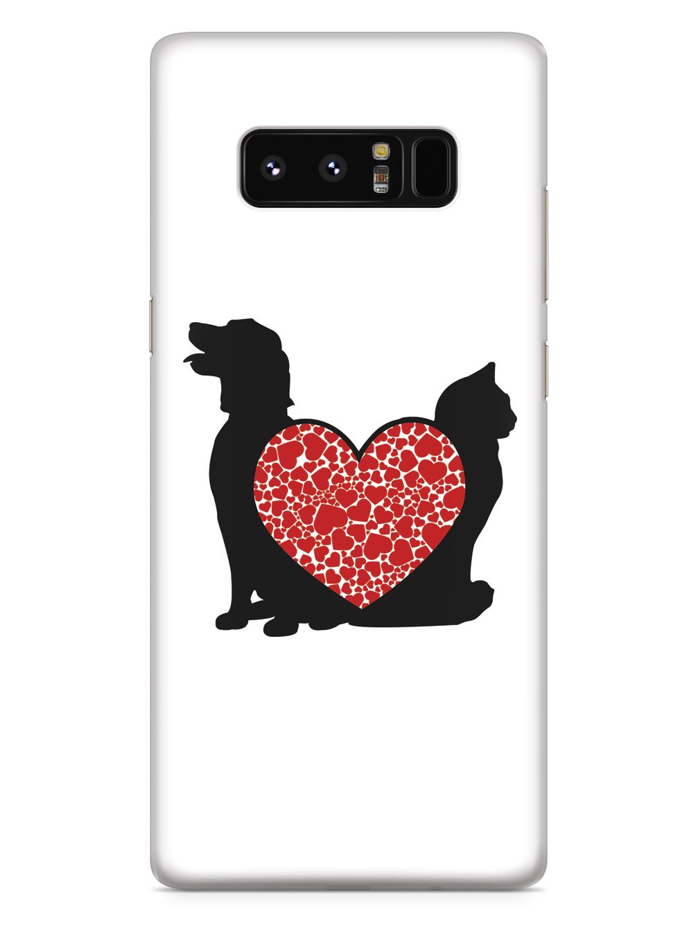 Cat & Dog - Red Heart - White Case